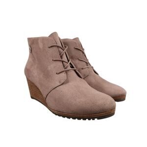 Dr Scholls Shoes Womens 8.5 Booties Fashion Wedge Lace Up Comfort Desert Classic